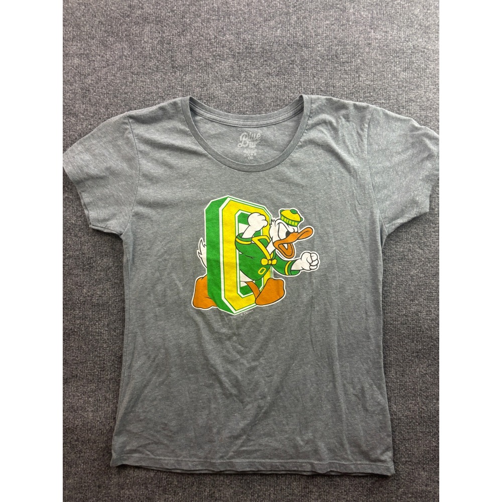 Blue 84 Oregon Ducks T-Shirt Women XXL Gray Short Sleeve Graphic Tee NCAA